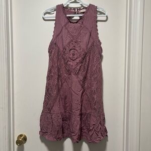 Altar'd State Mauve Lace slip dress medium whimsy boho flowy women’s